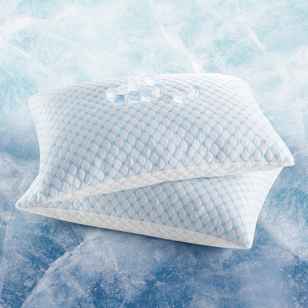 Amazon Hot Selling Cool Gel Icy Silk Double Size Use Shredded Memory Foam Pillow